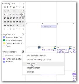 Add other calendars in Google Calendar
